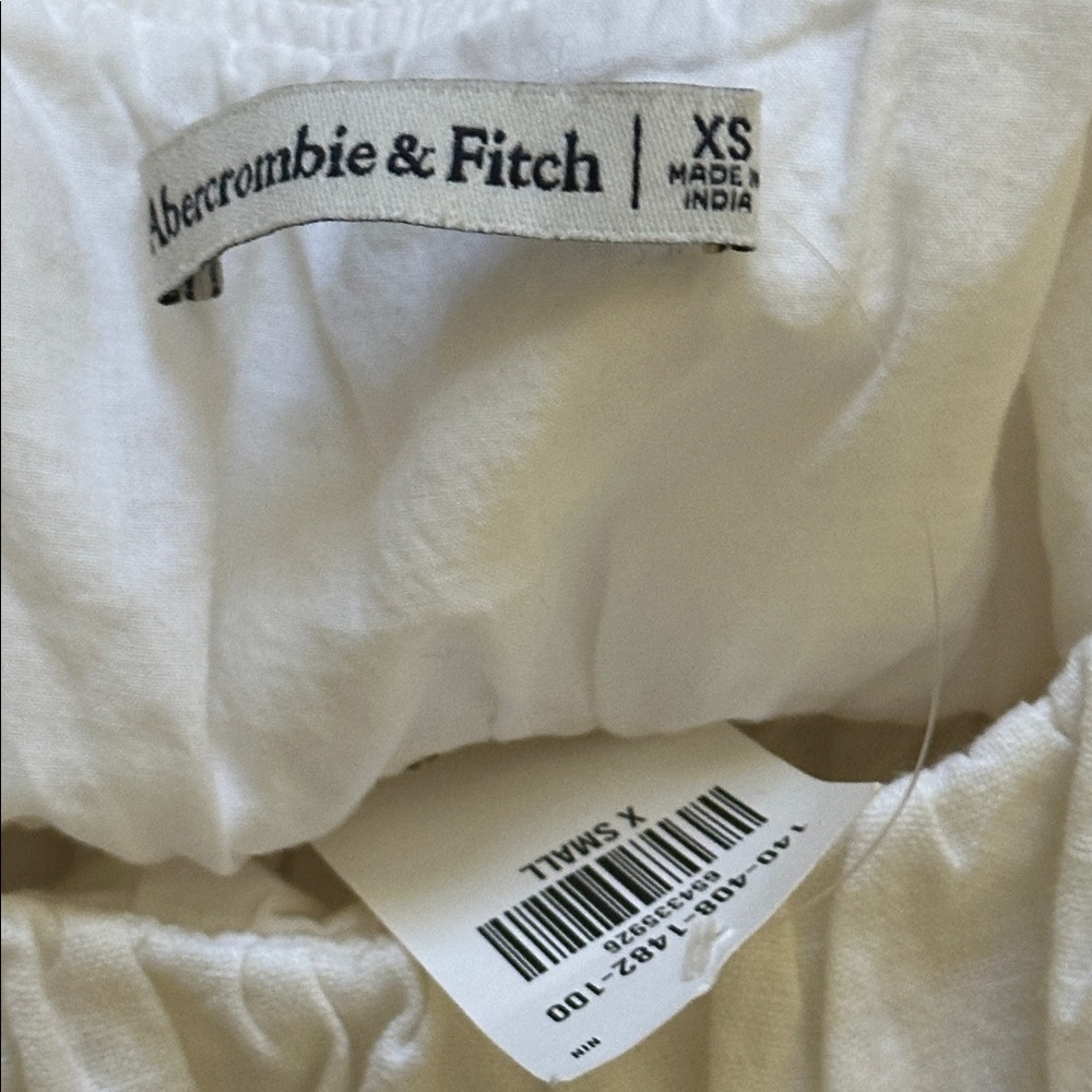 Abercrombie&Fitch Linen Blend Sleeveless Blouse Babydoll Milkmaid Ruffles FLAW - Picture 7 of 8